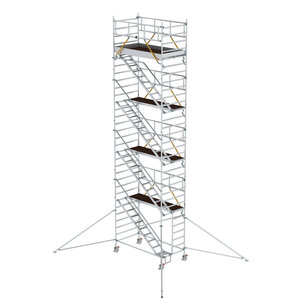 Günzburger Steigtechnik Rollgerüst SG 1,35 x 2,45 m mit Schrägaufstiegen & Ausleger