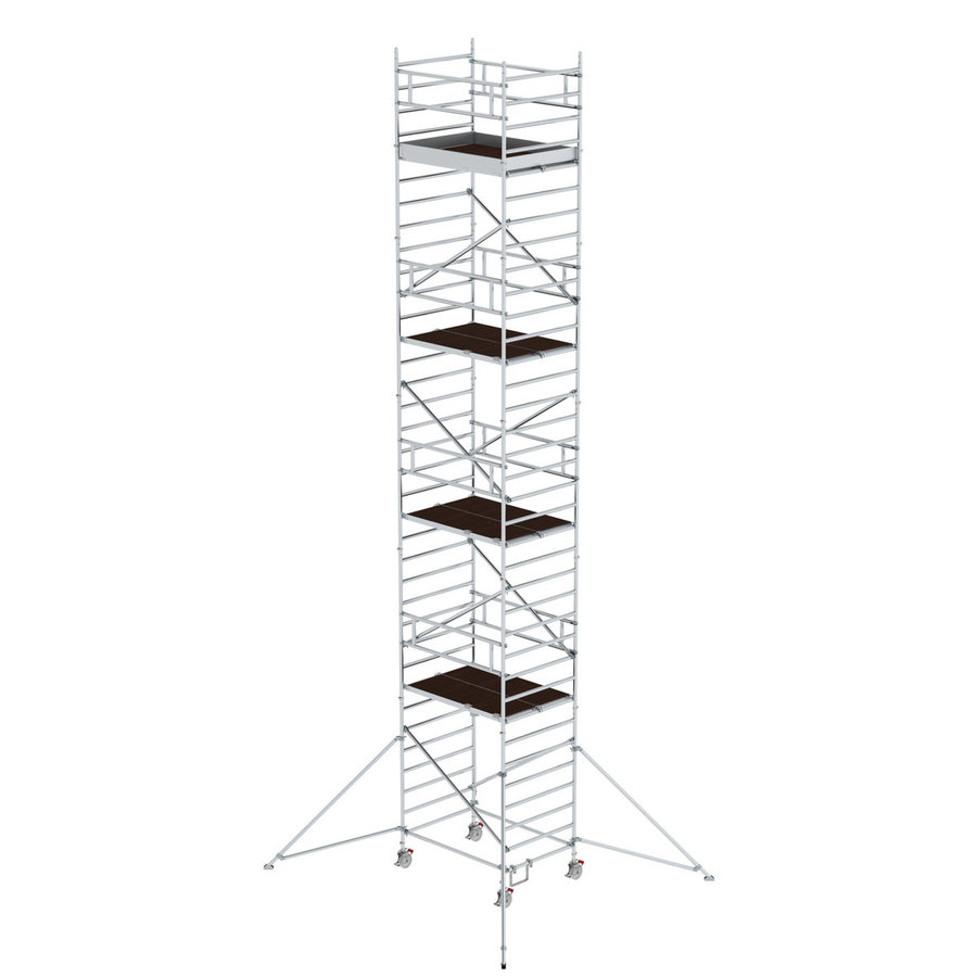 Günzburger Steigtechnik Rollgerüst 1,35 x 1,80 m mit Ausleger & Doppel-Plattform Plattformhöhe 10,35 m