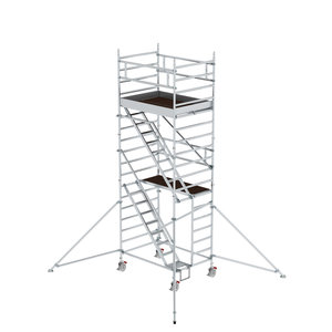 Günzburger Steigtechnik Rollgerüst 1,35 x 1,80 m mit Schrägaufstiegen & Ausleger