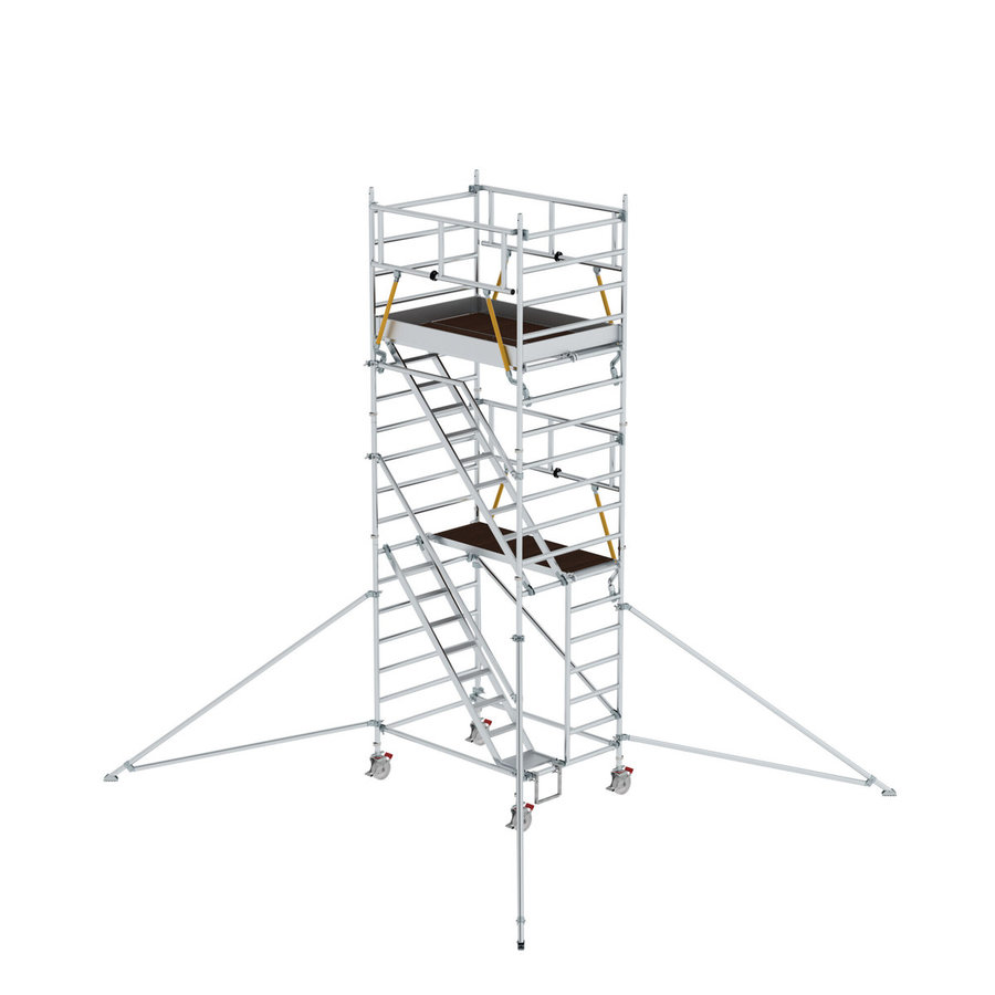 Günzburger Steigtechnik Rollgerüst SG 1,35 x 1,80 m mit Schrägaufstiegen & Ausleger Plattformhöhe 4,47 m