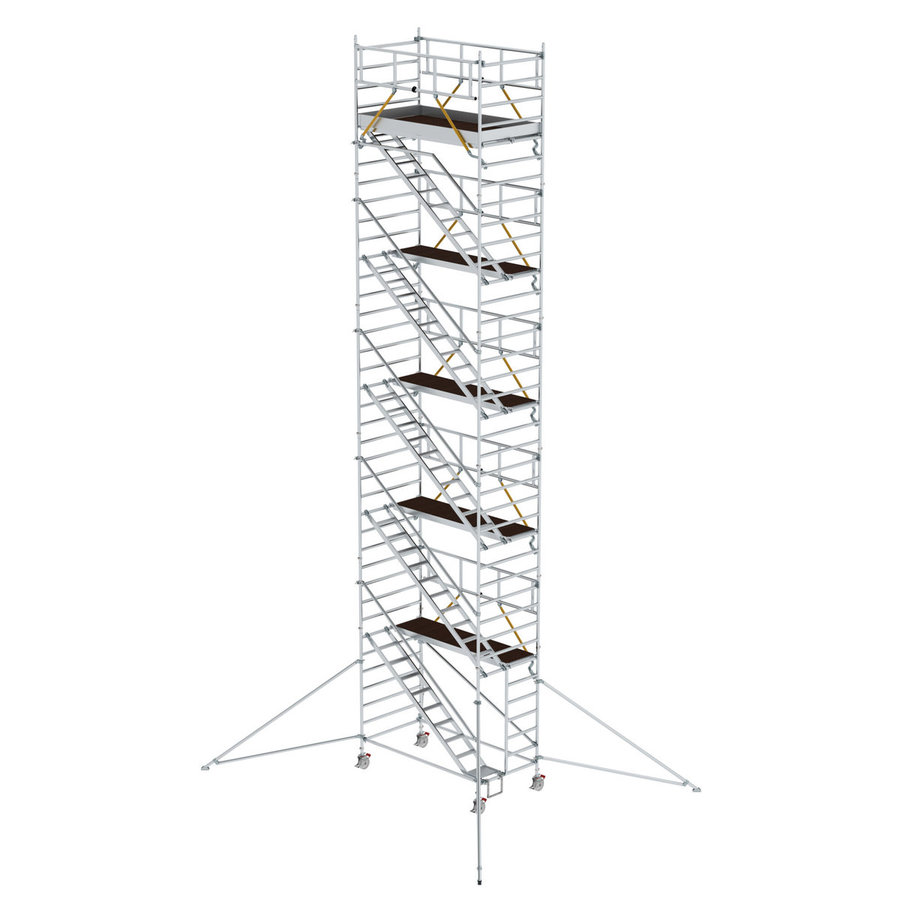 Günzburger Steigtechnik Rollgerüst SG 1,35 x 2,45 m mit Schrägaufstiegen & Ausleger Plattformhöhe 10,35 m