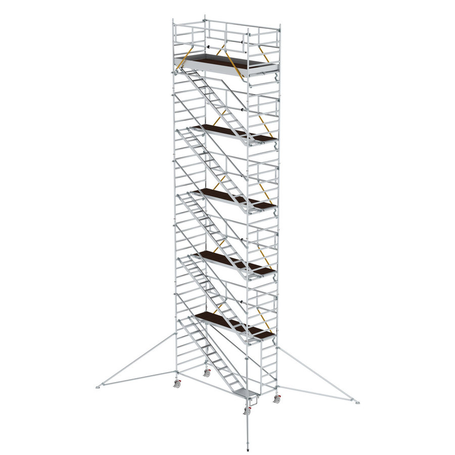 Günzburger Steigtechnik Rollgerüst SG 1,35 x 3,0 m mit Schrägaufstiegen & Ausleger Plattformhöhe 10,35 m