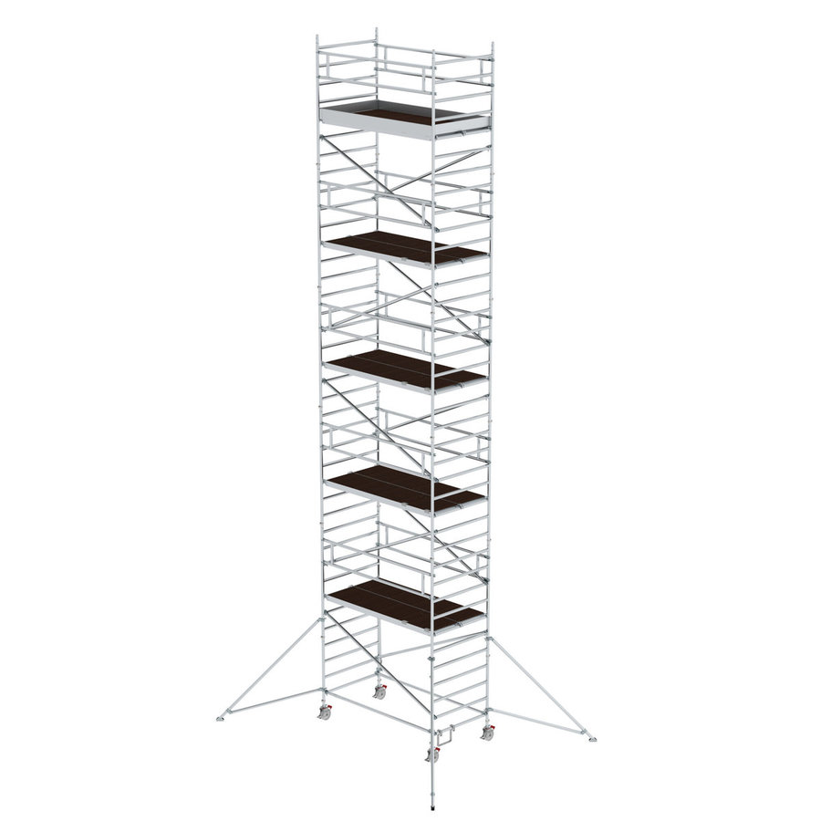 Günzburger Steigtechnik Rollgerüst 1,35 x 2,45 m mit Ausleger & Doppel-Plattform Plattformhöhe 10,35 m