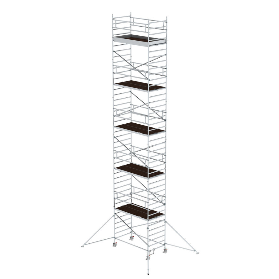 Günzburger Steigtechnik Rollgerüst 1,35 x 2,45 m mit Ausleger & Doppel-Plattform Plattformhöhe 11,47 m