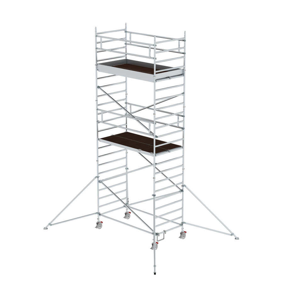 Günzburger Steigtechnik Rollgerüst 1,35 x 2,45 m mit Ausleger & Doppel-Plattform Plattformhöhe 5,59 m