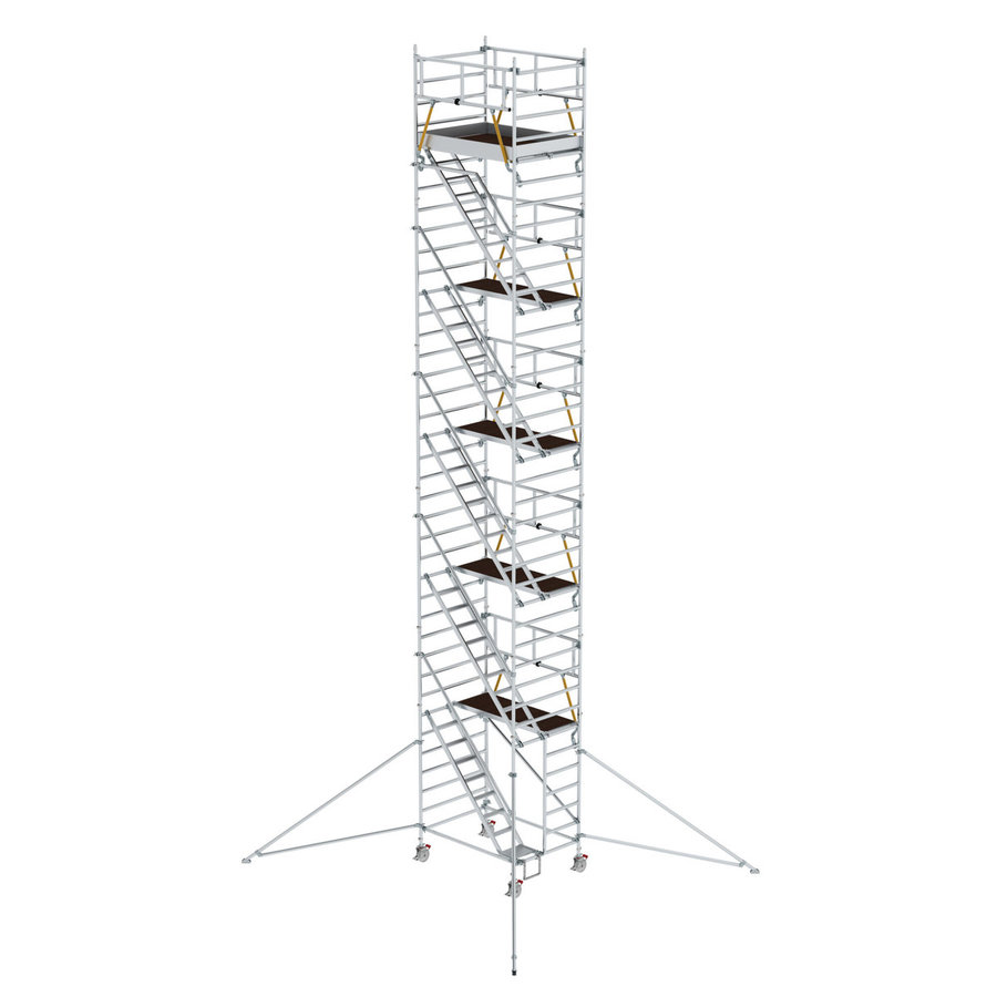 Günzburger Steigtechnik Rollgerüst SG 1,35 x 1,80 m mit Schrägaufstiegen & Ausleger Plattformhöhe 10,35 m