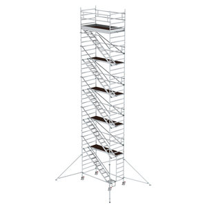 Günzburger Steigtechnik Rollgerüst 1,35 x 2,45 m mit Schrägaufstiegen & Ausleger