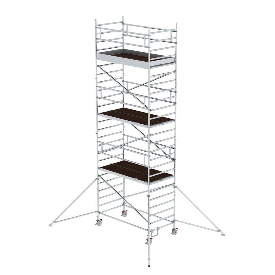 Günzburger Steigtechnik Rollgerüst 1,35 x 2,45 m mit Ausleger & Doppel-Plattform Plattformhöhe 6,43 m