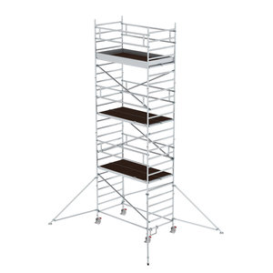 Günzburger Steigtechnik Rollgerüst 1,35 x 2,45 m mit Ausleger & Doppel-Plattform