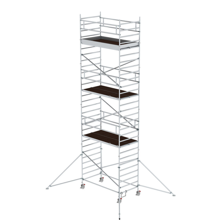 Günzburger Steigtechnik Rollgerüst 1,35 x 2,45 m mit Ausleger & Doppel-Plattform Plattformhöhe 7,55 m