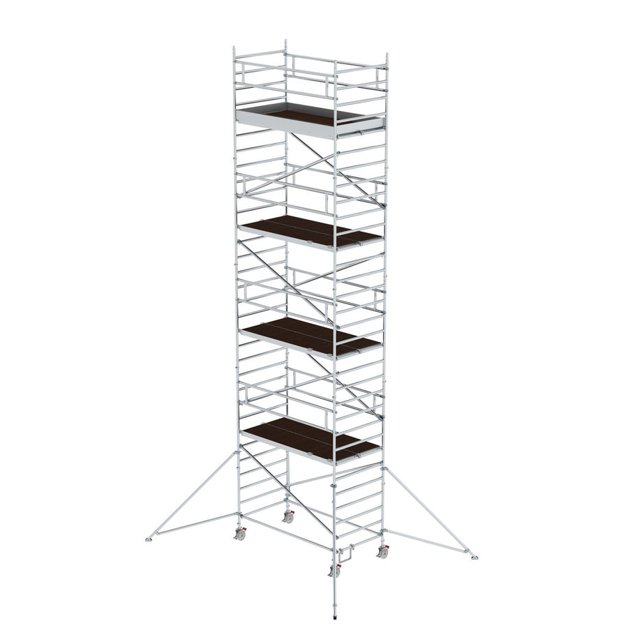 Günzburger Steigtechnik Rollgerüst 1,35 x 2,45 m mit Ausleger & Doppel-Plattform Plattformhöhe 8,39 m
