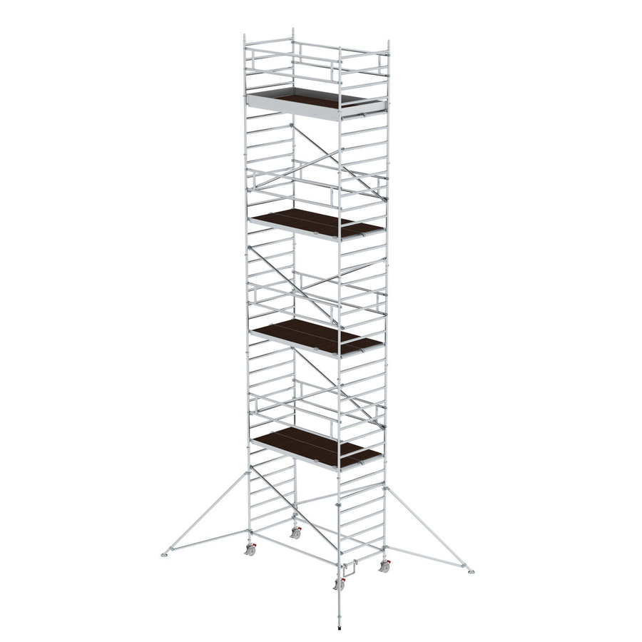 Günzburger Steigtechnik Rollgerüst 1,35 x 2,45 m mit Ausleger & Doppel-Plattform Plattformhöhe 9,51 m