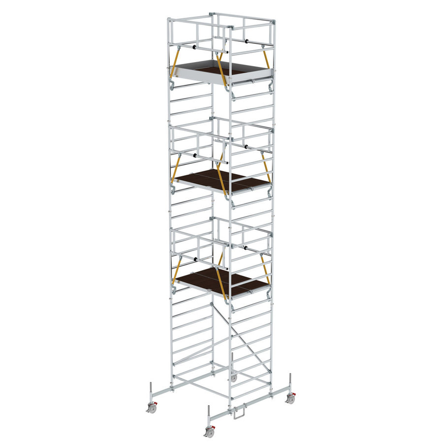 Günzburger Steigtechnik Rollgerüst SG 1,35 x 1,80 m mit Fahrbalken & Doppel-Plattform Plattformhöhe 7,74 m