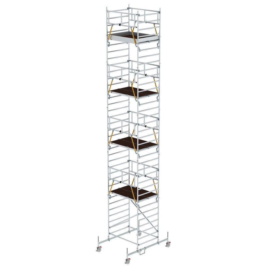 Günzburger Steigtechnik Rollgerüst SG 1,35 x 1,80 m mit Fahrbalken & Doppel-Plattform Plattformhöhe 9,70 m