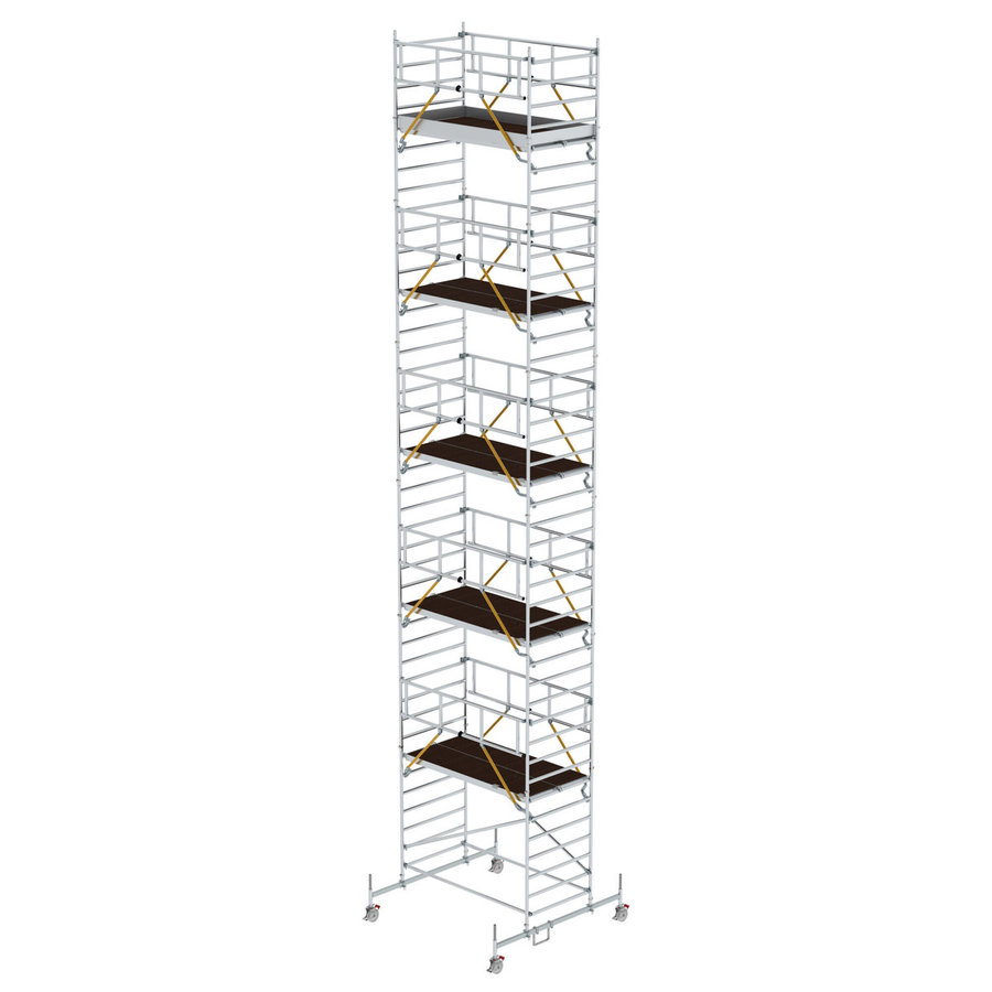 Günzburger Steigtechnik Rollgerüst SG 1,35 x 2,45 m mit Fahrbalken & Doppel-Plattform Plattformhöhe 11,62 m