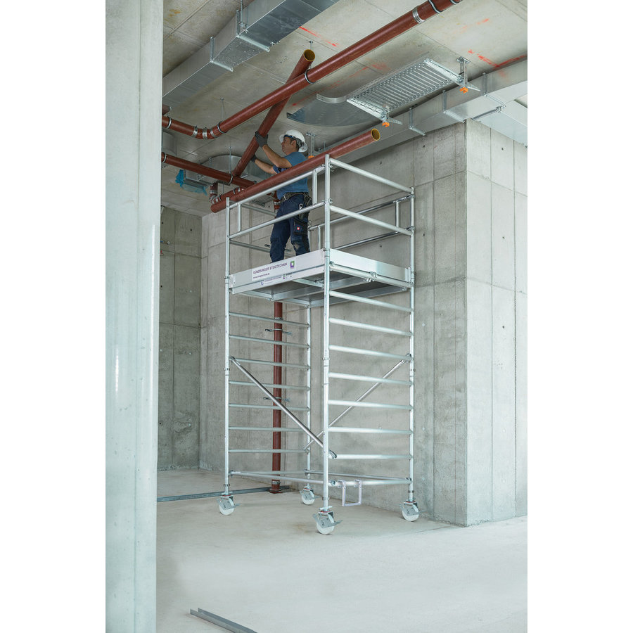 Günzburger Steigtechnik Rollgerüst 1,35 x 2,45 m mit Doppel-Plattform Plattformhöhe 3,07 m