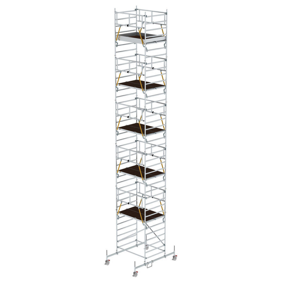 Günzburger Steigtechnik Rollgerüst SG 1,35 x 1,80 m mit Fahrbalken & Doppel-Plattform Plattformhöhe 10,54 m