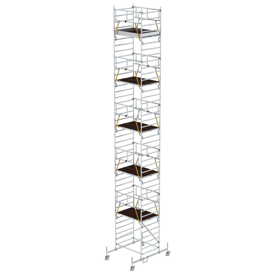 Günzburger Steigtechnik Rollgerüst SG 1,35 x 1,80 m mit Fahrbalken & Doppel-Plattform Plattformhöhe 11,62 m