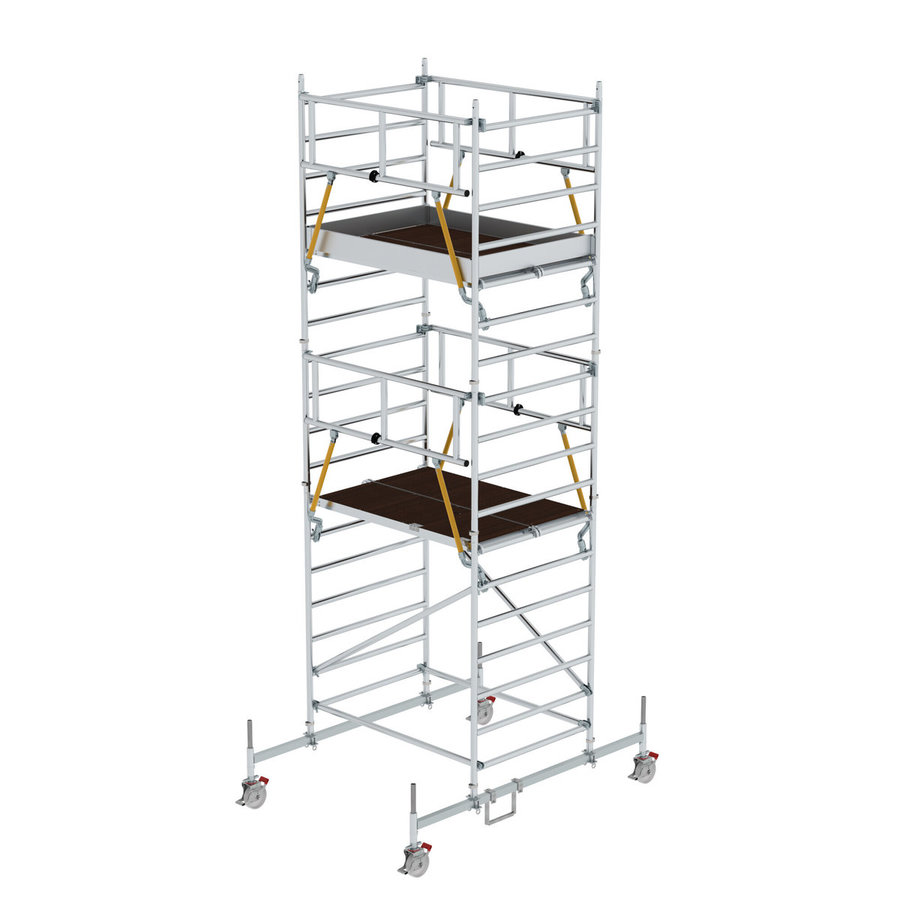 Günzburger Steigtechnik Rollgerüst SG 1,35 x 1,80 m mit Fahrbalken & Doppel-Plattform Plattformhöhe 4,66 m