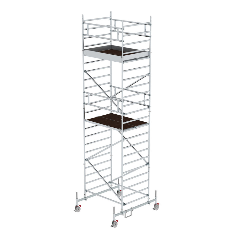 Günzburger Steigtechnik Rollgerüst 1,35 x 1,80 m mit Fahrbalken & Doppel-Plattform Plattformhöhe 5,78 m