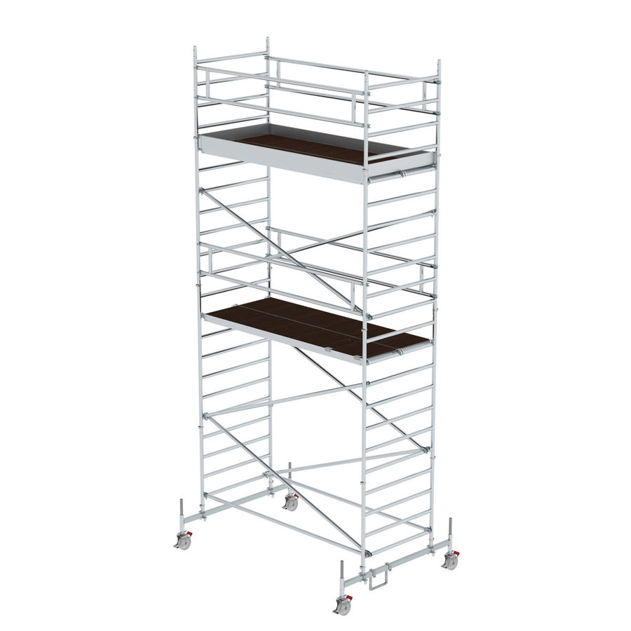 Günzburger Steigtechnik Rollgerüst 1,35 x 3,0 m mit Fahrbalken & Doppel-Plattform Plattformhöhe 5,78 m