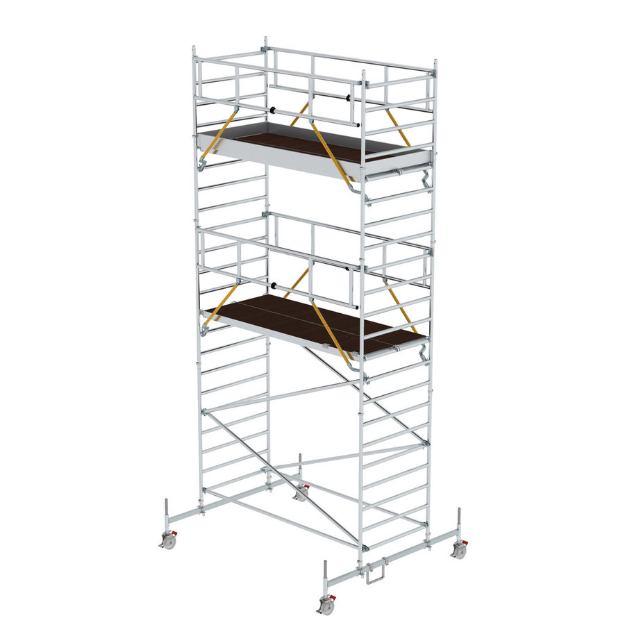 Günzburger Steigtechnik Rollgerüst SG 1,35 x 3,0 m mit Fahrbalken et Doppel-Plattform Plattformhöhe 5,78 m