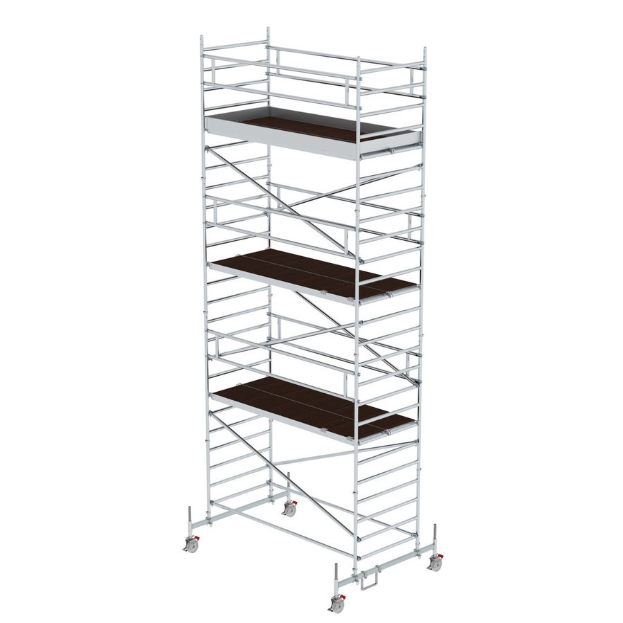 Günzburger Steigtechnik Rollgerüst 1,35 x 3,0 m mit Fahrbalken & Doppel-Plattform Plattformhöhe 6,62 m