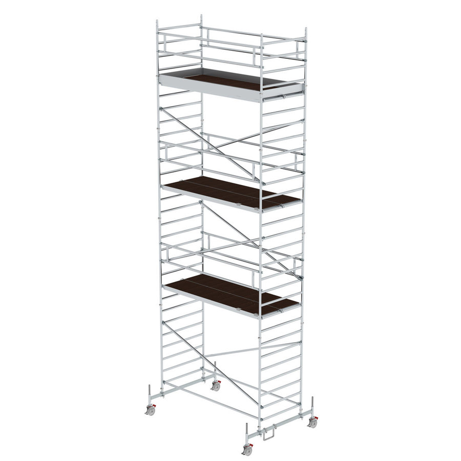 Günzburger Steigtechnik Rollgerüst 1,35 x 3,0 m mit Fahrbalken & Doppel-Plattform Plattformhöhe 7,74 m