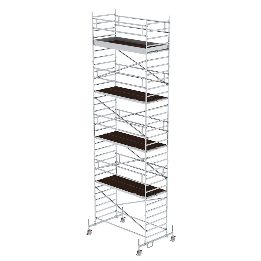 Günzburger Steigtechnik Rollgerüst 1,35 x 3,0 m mit Fahrbalken & Doppel-Plattform Plattformhöhe 8,58 m