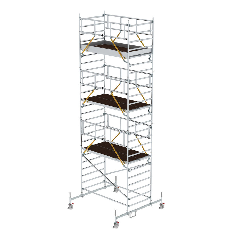 Günzburger Steigtechnik Rollgerüst SG 1,35 x 2,45 m mit Fahrbalken & Doppel-Plattform Plattformhöhe 6,62 m
