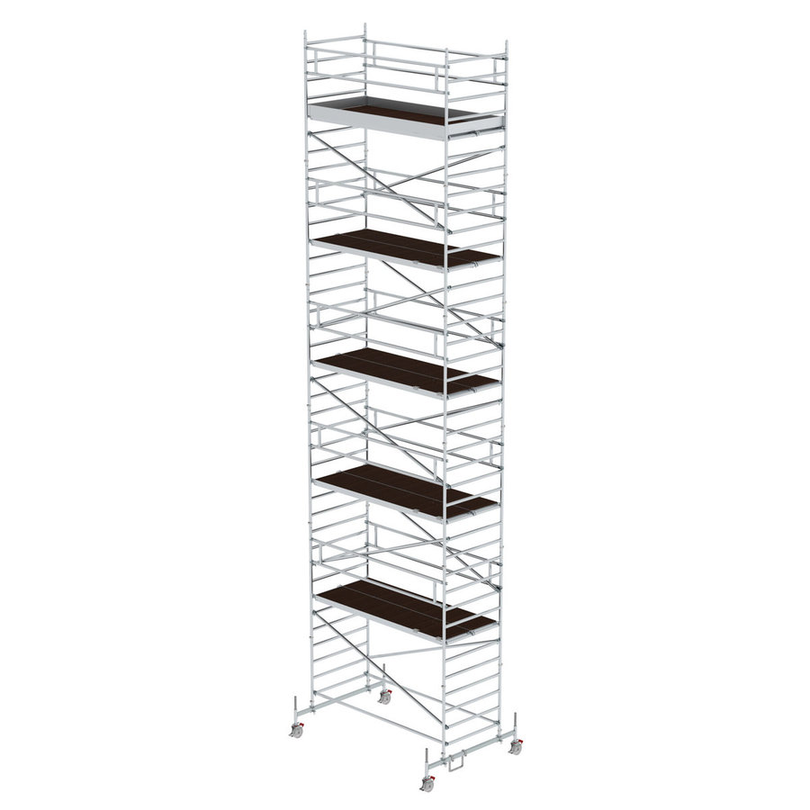 Günzburger Steigtechnik Rollgerüst 1,35 x 3,0 m mit Fahrbalken & Doppel-Plattform Plattformhöhe 10,54 m