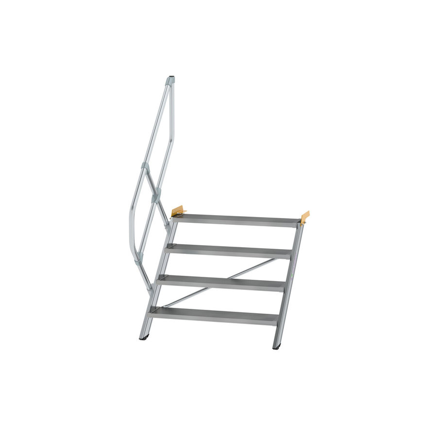 Günzburger Steigtechnik Treppe 45° Stufenbreite 1000 mm 4 Stufen Aluminium geriffelt
