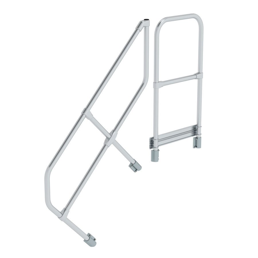 Günzburger Steigtechnik Zweiter Handlauf für Treppe mit Plattform 45° 4 Stufen