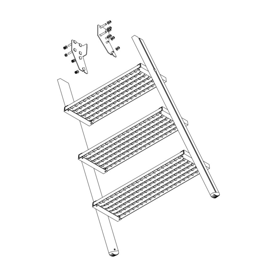 Günzburger Steigtechnik Aufstieg Podesttreppe 4 Stufen inkl. Montagesatz
