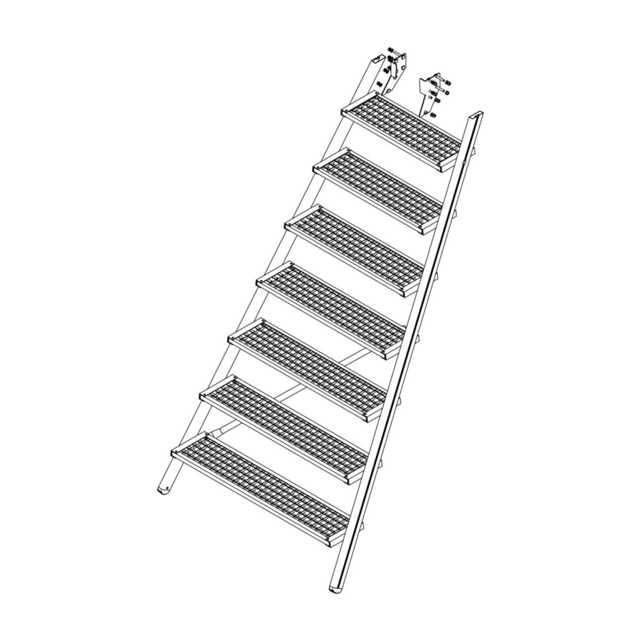 Günzburger Steigtechnik Aufstieg Podesttreppe 8 Stufen inkl. Montagesatz