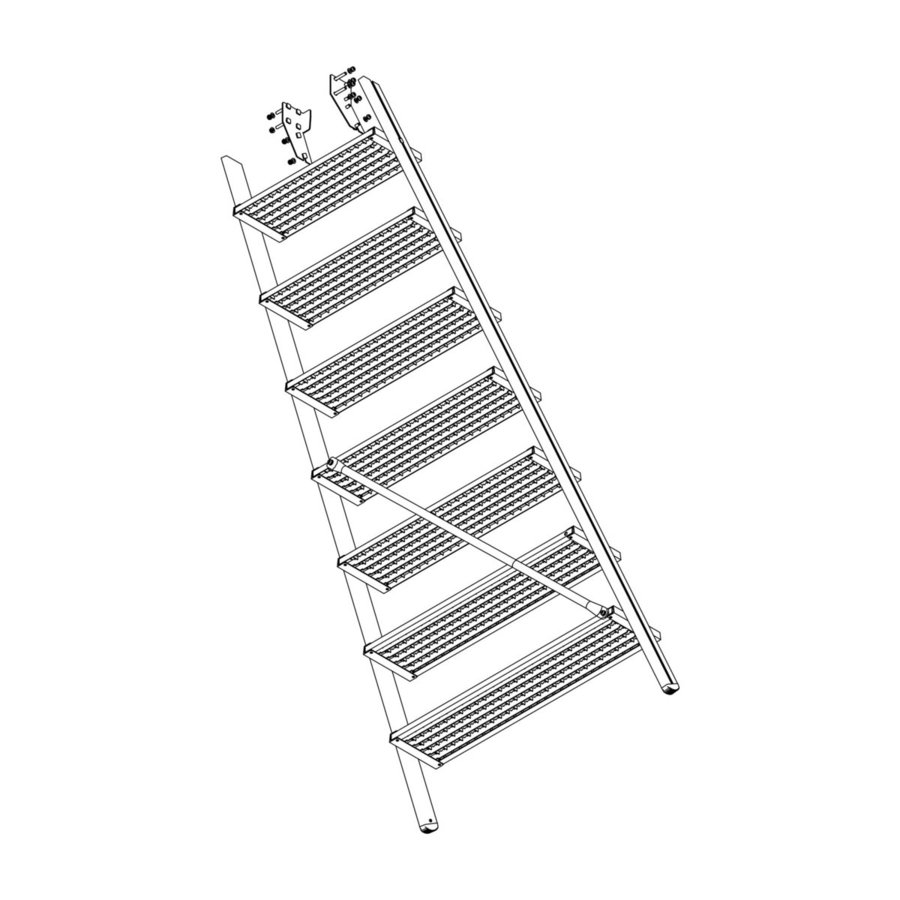 Günzburger Steigtechnik Aufstieg Podesttreppe 8 Stufen inkl. Montagesatz