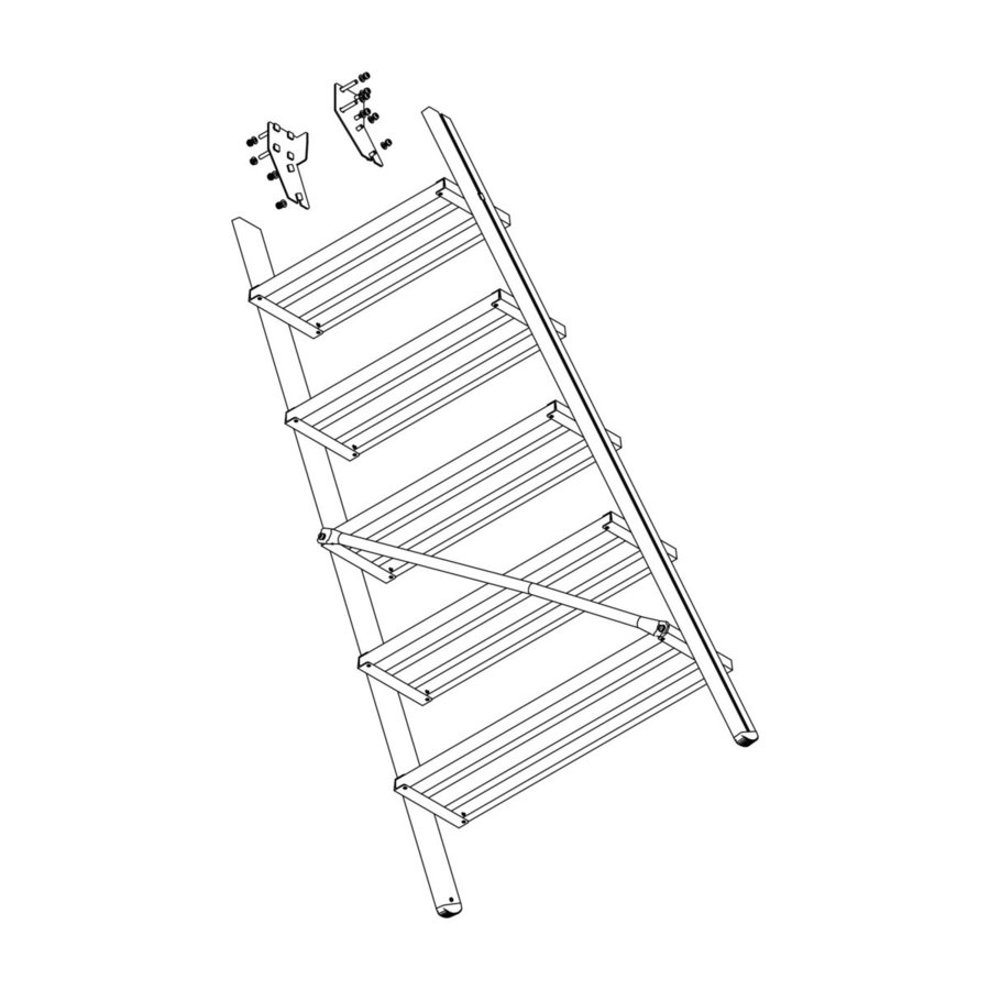 Günzburger Steigtechnik Aufstieg Podesttreppe 6 Stufen inkl. Montagesatz