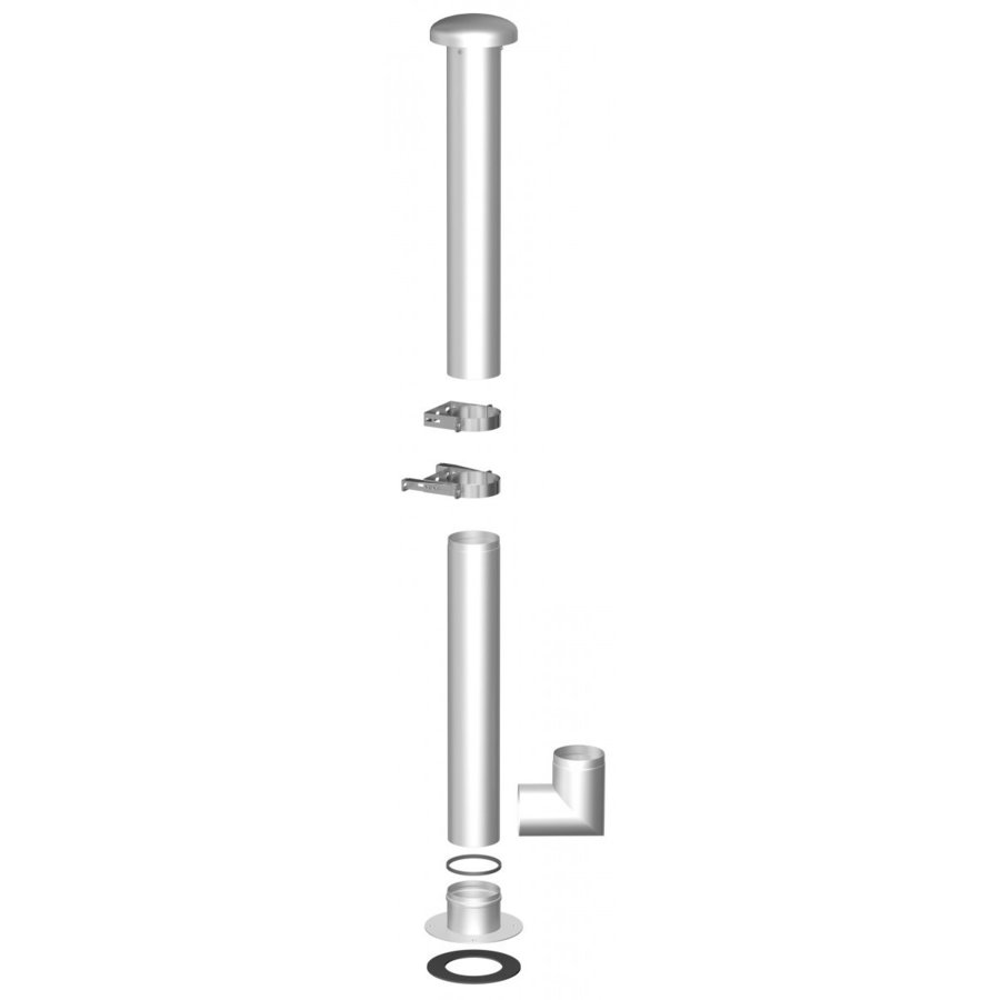Hailo Professional Standardrohr mit Kappe DN 100 / L = 1.500 mm