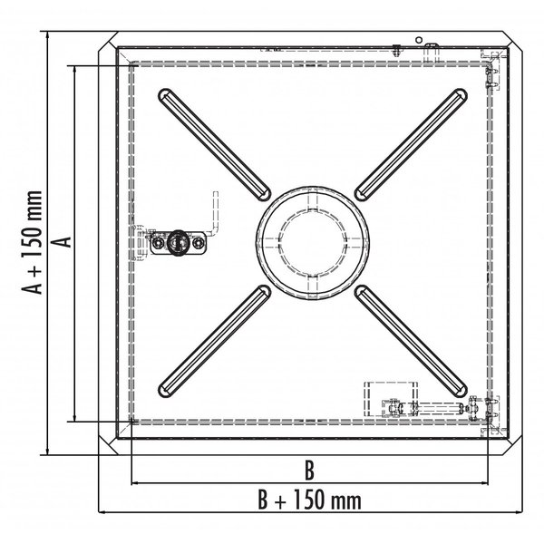 Hailo Professional HS 1 mit Entlüftung und Isolierung Edelstahl, 1000x1000