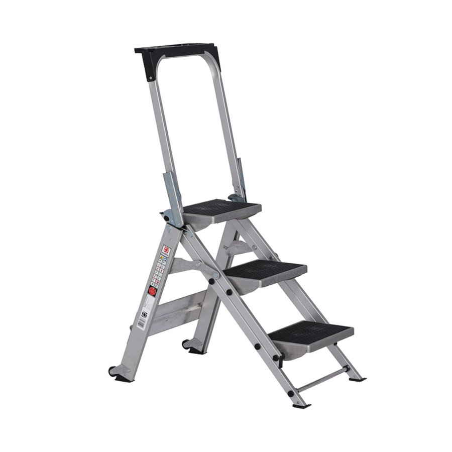 Euroline Alu-Sicherheitstreppe klappbar mit Sicherheitsbügel Nr. 334 1x3