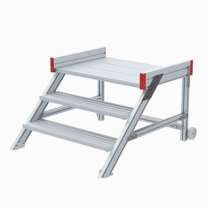Euroline Anstieg 45 Grad, 1000 mm Stufenbreite, Stufenausführung Alu – gerieft