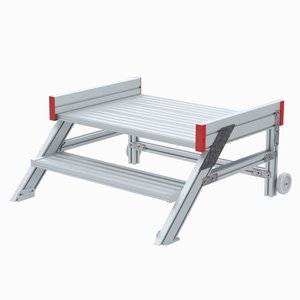 Euroline Anstieg 45 Grad, 1000 mm Stufenbreite, Stufenausführung Alu – gerieft