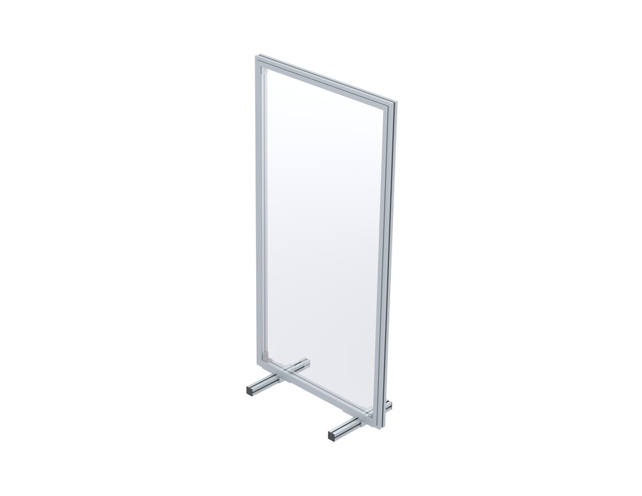 Euroline Trennwand 2 x 1 m Mobil mit Standfuß Acrylglas-klar