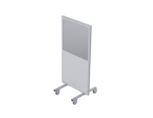Euroline Trennwand 2 x 1 m Mobil mit Rollen