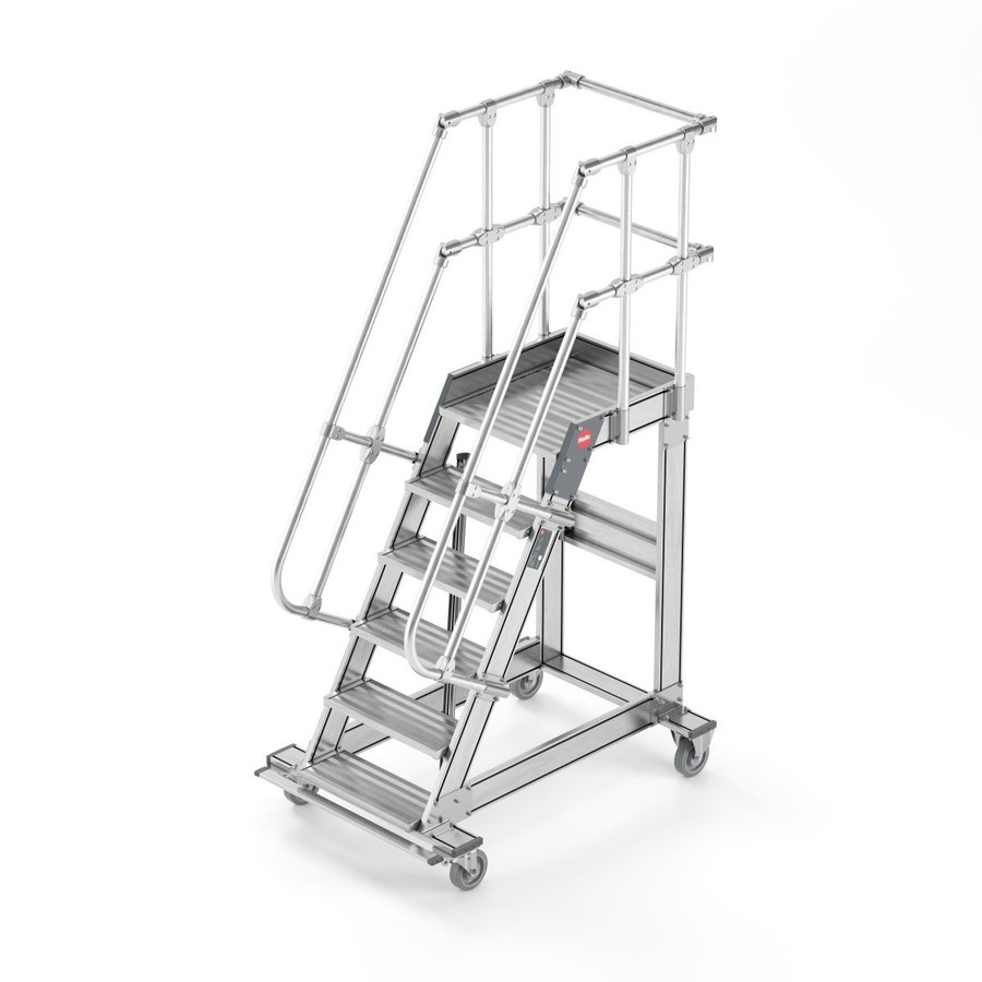 Hailo Professional Plattformtreppe fahrbar 45°, Stufenbreite 600 mm 5 Stufen