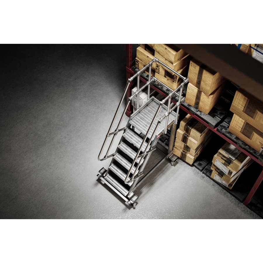 Hailo Professional Plattformtreppe fahrbar 45°, Stufenbreite 600 mm 10 Stufen