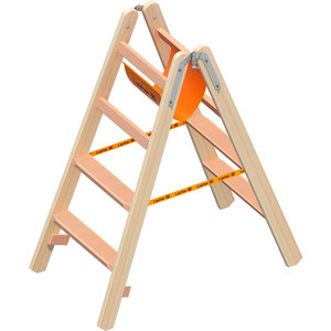 Layher Holzstehleiter mit 80mm breiten Stufen, beidseitig begehbar