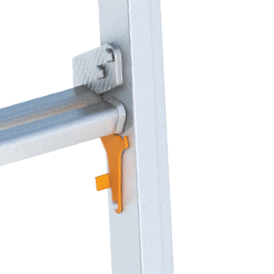Layher Schiebeleiter TOPIC 8 Sprossen, Aluminiumleiter 2x8 Sprossen, zweiteilig, ausziehbar, Länge 4.05 m