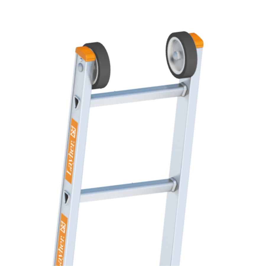 Layher Seilzugleiter TOPIC 14 Sprossen, Aluminiumleiter 2x14 Sprossen, zweiteilig, ausziehbar, Länge 7.10 m