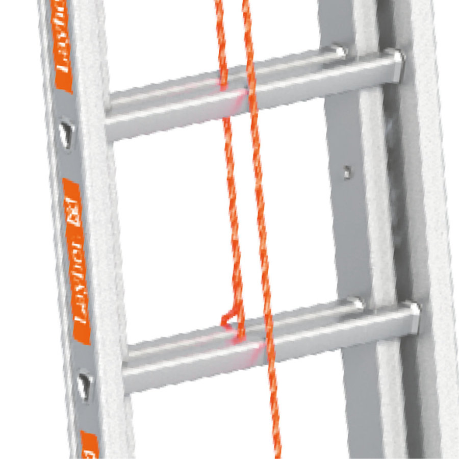 Layher Seilzugleiter TOPIC 14 Sprossen, Aluminiumleiter 2x14 Sprossen, zweiteilig, ausziehbar, Länge 7.10 m
